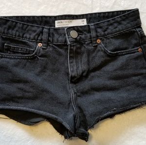 Denim shorts - black